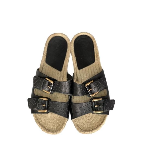 ALDO Buckle Black Sandal with Espadrille Sole NWT - Picture 7 of 15